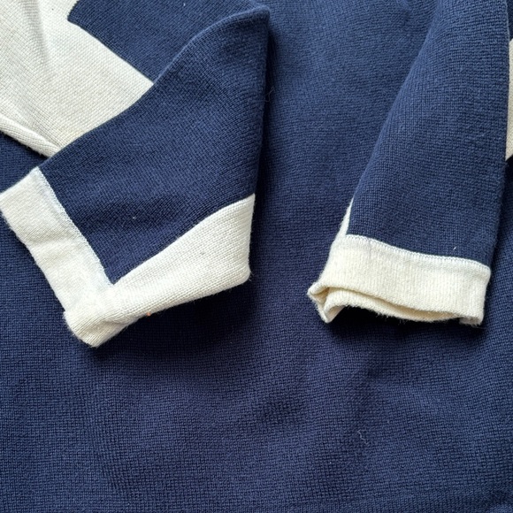 Talbots Boys Navy, Orange, and Cream Crewneck Sweater - Picture 6 of 6